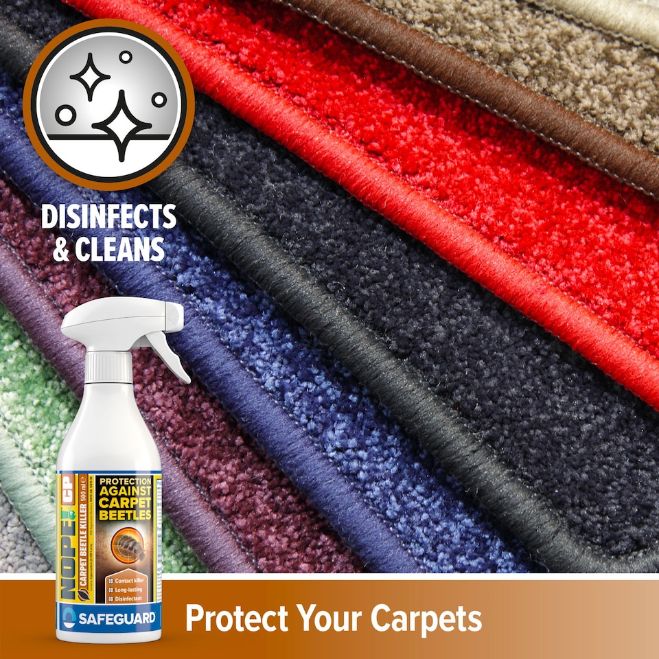 image 1 of NOPE CP Carpet Beetle Spray Killer 500ml - Fast Acting, Odourless Carpet Beetle Treatment for Home use