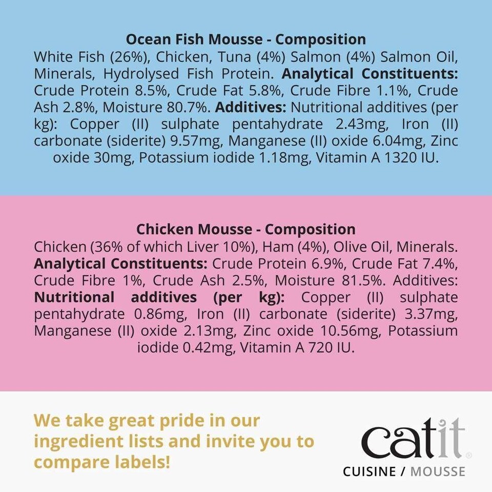image 1 of Catit Cuisine Mousse Cat Food Mixed Bundle (12 Pack)