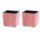 image 1 of 300mm Low Square Concrete Effect Plant Pot - 29.5x29x29 cm | Orange | Terracotta & Set of 2 | 2