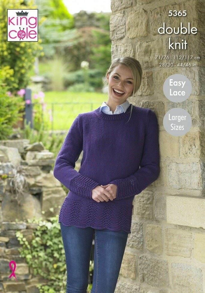 King Cole Majestic DK Knitting Pattern 5365, Cardigans and Sweaters for Women - 28 - 46 Inches - Easy