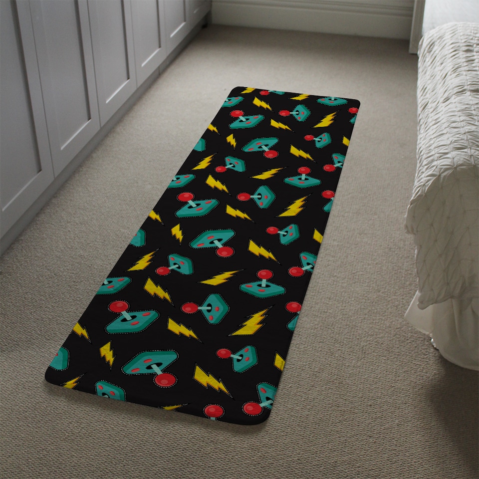 image 1 of Retro Video Game Joystick Runner Rug | Multi