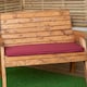 image 5 of 99 x 41cm Cushion Base for 2 Seater Wooden Garden Bench in Burgundy