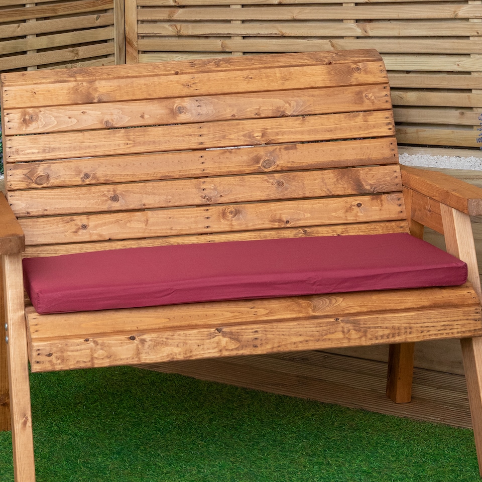 image 1 of 99 x 41cm Cushion Base for 2 Seater Wooden Garden Bench in Burgundy
