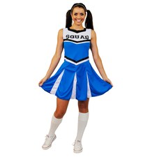 Blue Cheerleader Fancy Dress Costume | Blue | XL
