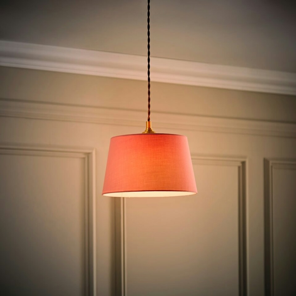 image 1 of ValueLights Aspen Small Blush Tapered Ceiling Lamp Shade Pink