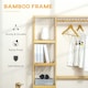 image 5 of HOMCOM Bamboo Coat Rack w/ Hooks Hanging Rail and Storage Shelf for Entryway