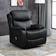image 2 of HOMCOM PU Leather Massage Recliner Chair with 8 Points and Heat, Manual Reclining Chair with Swivel Base, Footrest and Remote, Rocking Armchair, Black