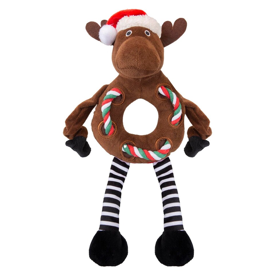 image 1 of vfm-estore Christmas Reindeer Pet Toy 45.5cm x 20cm Brown - 1 Pack