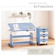 image 4 of Kids Study Desk And Filing Cabinet Set Childrens Play Room Furniture MDF In 2 Colours 7 Step Adjustable Height | Blue | blue | 109 x 55 x 94 cm | 1