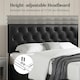 image 5 of Yaheetech 150 cm W × 200 cm L Bed Frame with Adjustable Headboard and 2 Drawers Black