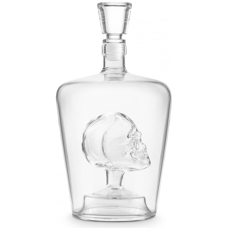 image 1 of Final Touch Phantom Skull Glass Decanter 1 Litre Clear