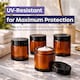 image 6 of Cosmetic Amber Glass Jar Set - UV Protection for Powder, Lotion and Cream