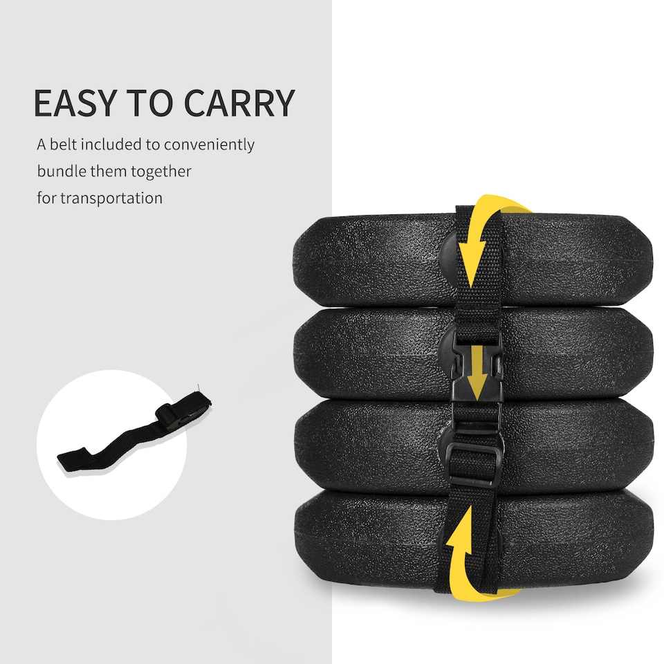 image 1 of Outsunny Gazebo Weights Set of 4 with Reinforce Pins, Total 12KG Weights