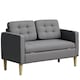 image 1 of HOMCOM Compact 2 Seater Sofa with Hidden Storage and Rubberwood Legs Grey