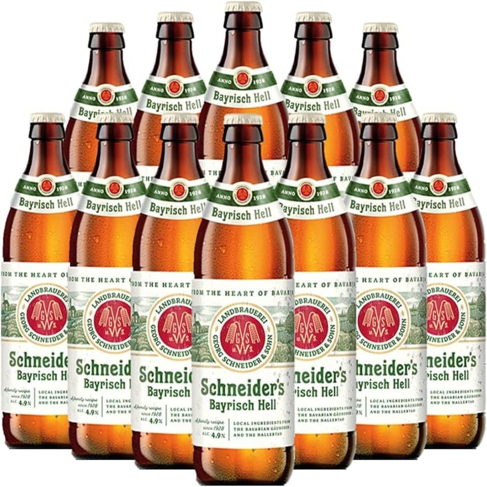 image 1 of Schneider Weisse Bayrisch Hells German Lager 12 x 500ml