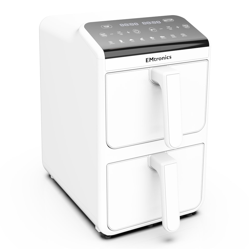 image 1 of EMtronics 10L Stack Dual Air Fryer - White