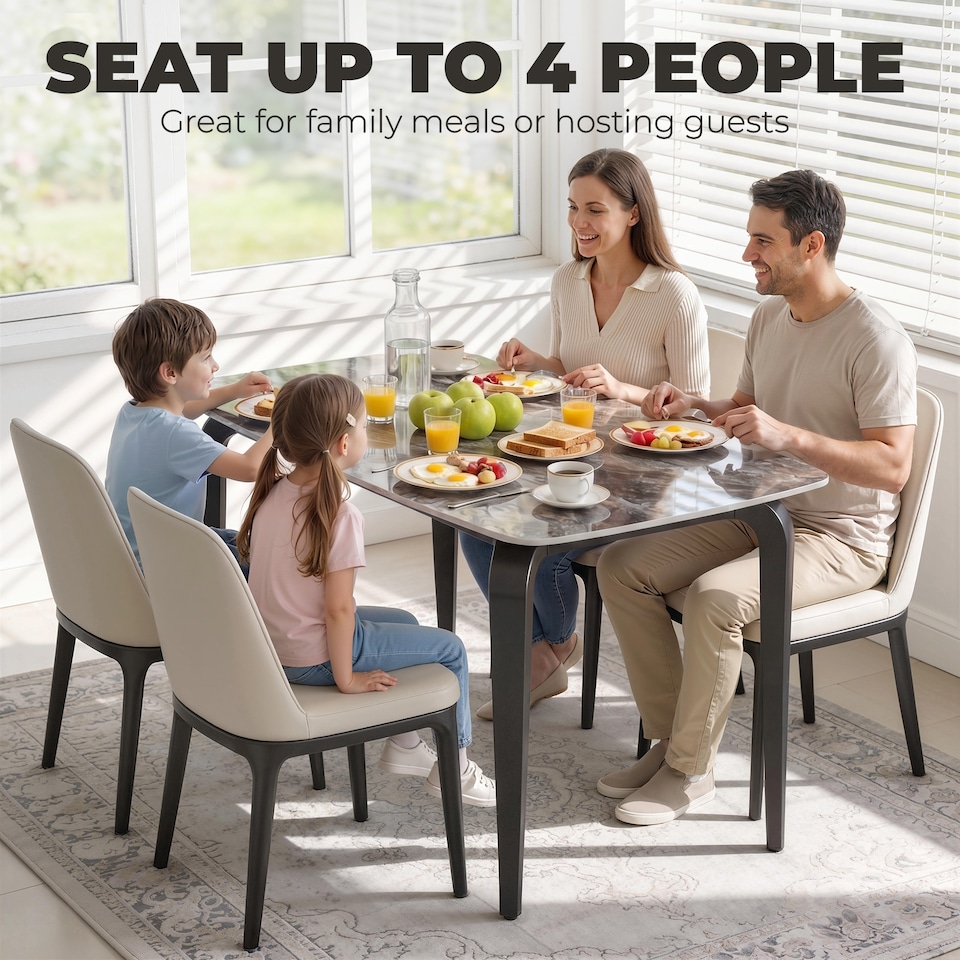 image 1 of HOMCOM Dining Table for 4, Kitchen Table with Sintered Stone Tabletop