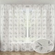 image 1 of Pair of Oasis Grey Embroidered Leaf Pattern Voile Panels 229 cm (90 inch) Rod Pocket Panels for Bedroom and Living Room