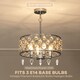 image 4 of HOMCOM Crystal Chandelier with Adjustable Height, 4-Light Modern Flush Mount Ceiling Light, Hanging Chandelier with E14 Base for Living Room, Bedroom, Dining Room, Bulb Not Included, Silver Tone | Silver