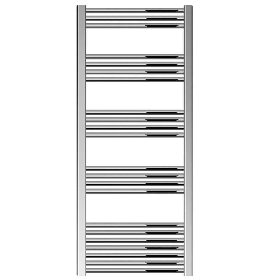 image 1 of Straight Heated Towel Rail Radiator, 481W, 600 x 1400mm, Chrome | Silver | Chrome