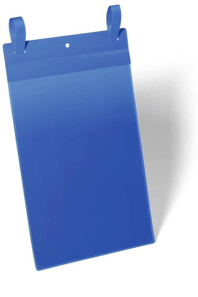 image 1 of Durable Strap Ticket Holder Pouch Document Pocket Portrait | 50 Pack | A4 Blue