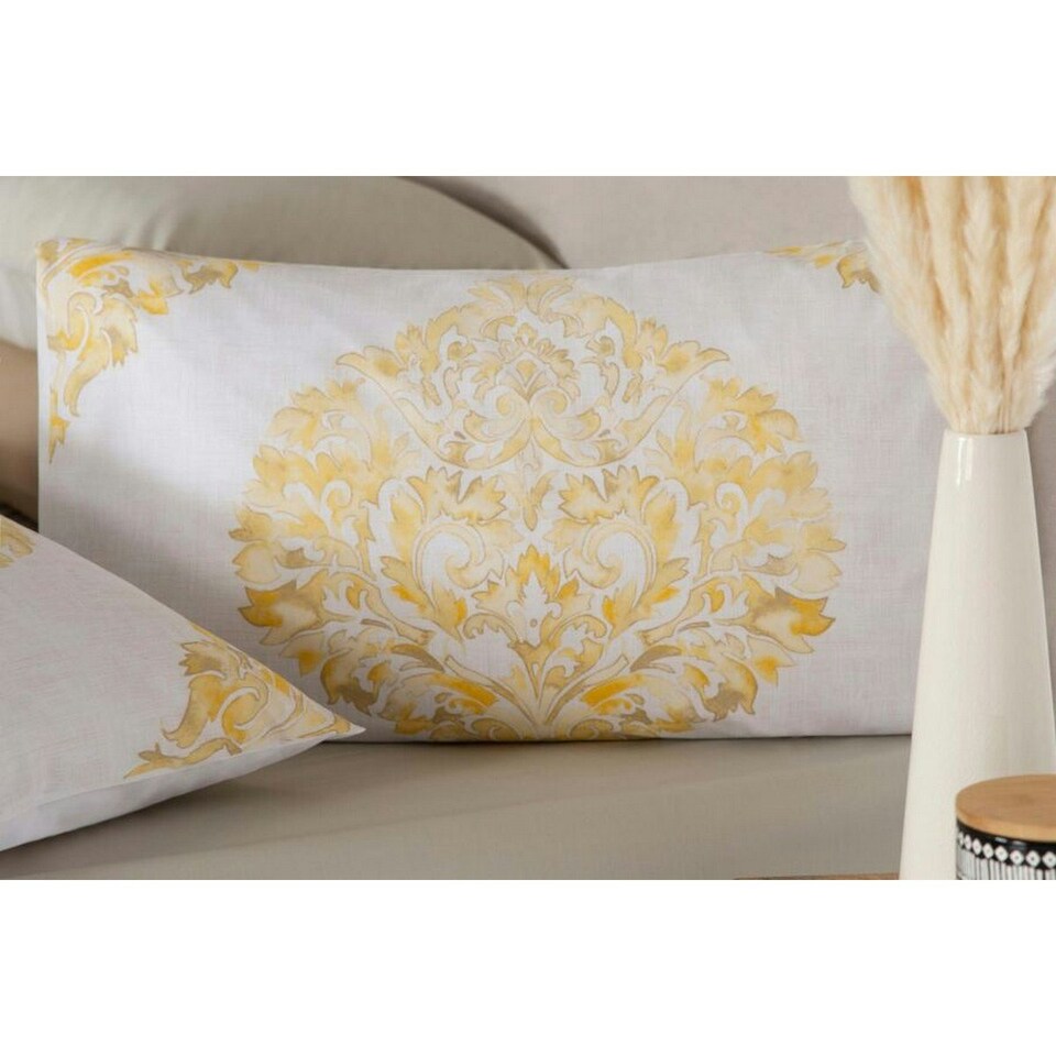 image 1 of Belledorm Persia Duvet Cover Set - White/Saffron - Single