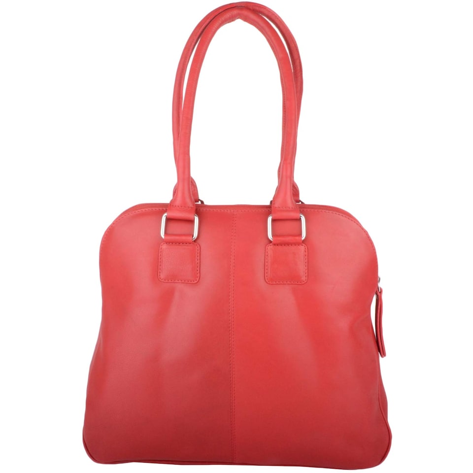 image 1 of London Leathergoods Womens Large Premium Soft Leather Travel / Work Hand Bag / Shoulder Bag | Red | Red