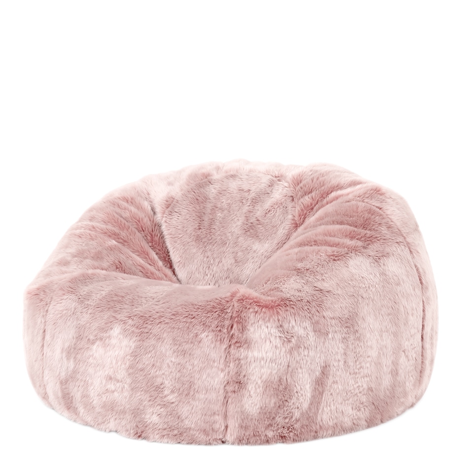 image 1 of Kids Classic Faux Fur Bean Bag Chair Light Pink Bean Bags for Children | Pink | Light Pink | 1