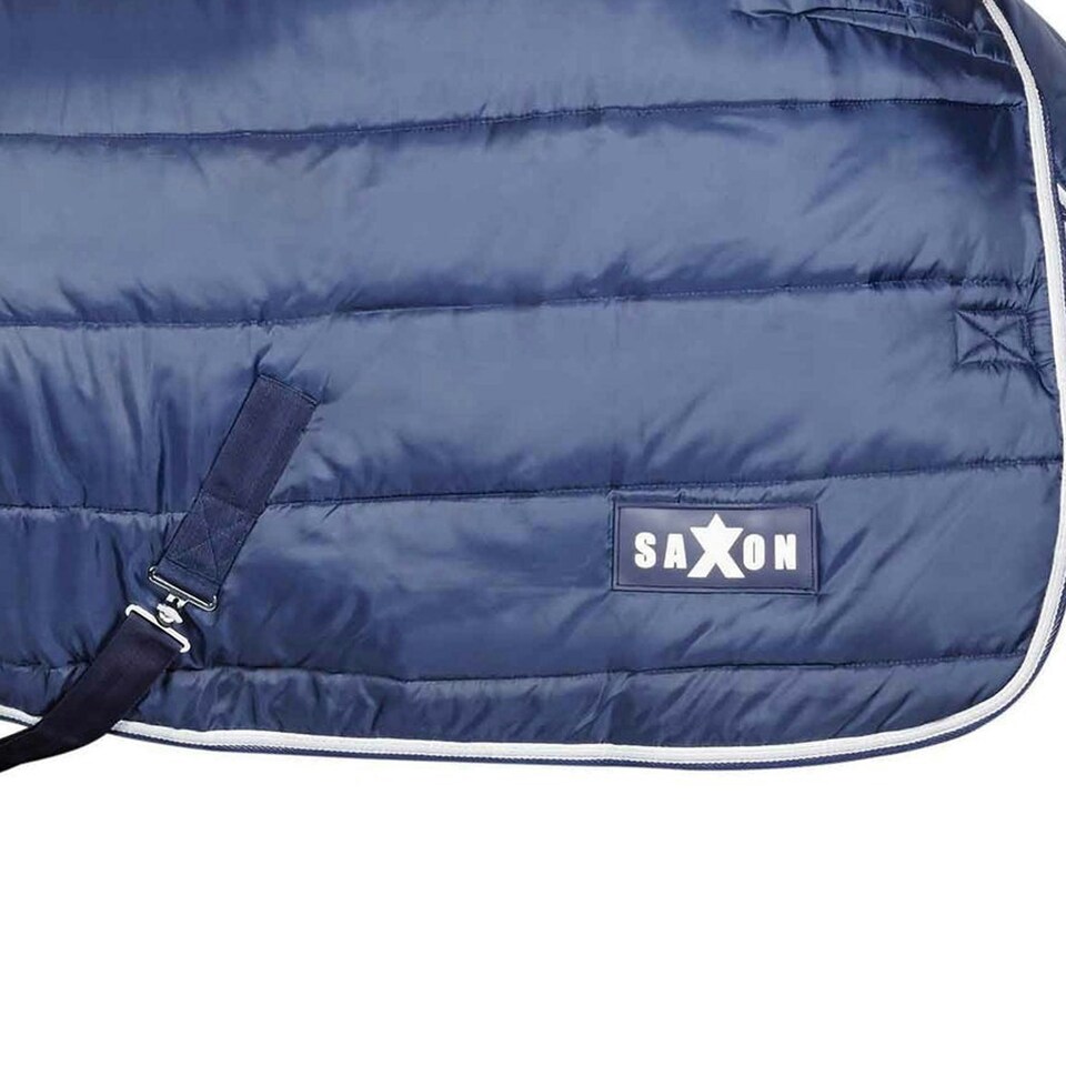 image 1 of Saxon Standard-Neck Channel Quilt Midweight Horse Stable Rug - Navy/White - 6´ 9"