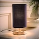 image 3 of ValueLights Francis Brushed Chrome Touch Table Lamps Navy Shade | Silver | Navy