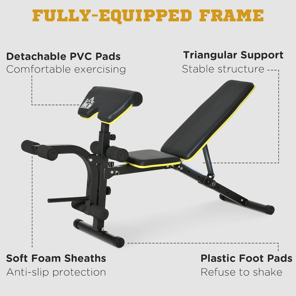 image 1 of HOMCOM Multi-Functional Sit-Up Dumbbell Weight Bench Adjustable Home Gym