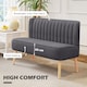 image 4 of HOMCOM Modern Linen Double Seat Sofa with Wood Frame Foam Padding Breathable Comfortable Compact Couch Home Office Dark Grey