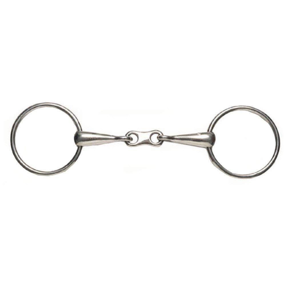 Korsteel Stainless Steel Thin Mouth French Link Loose Ring Snaffle Bit Silver Silver 5in 1