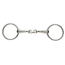 Korsteel Stainless Steel Thin Mouth French Link Loose Ring Snaffle Bit | Silver | Silver | 5in | 1