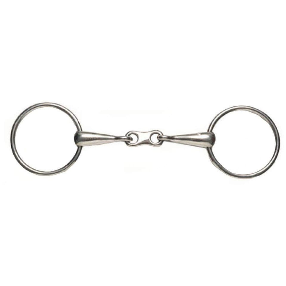 Korsteel Stainless Steel Thin Mouth French Link Loose Ring Snaffle Bit | Silver | Silver | 5in | 1