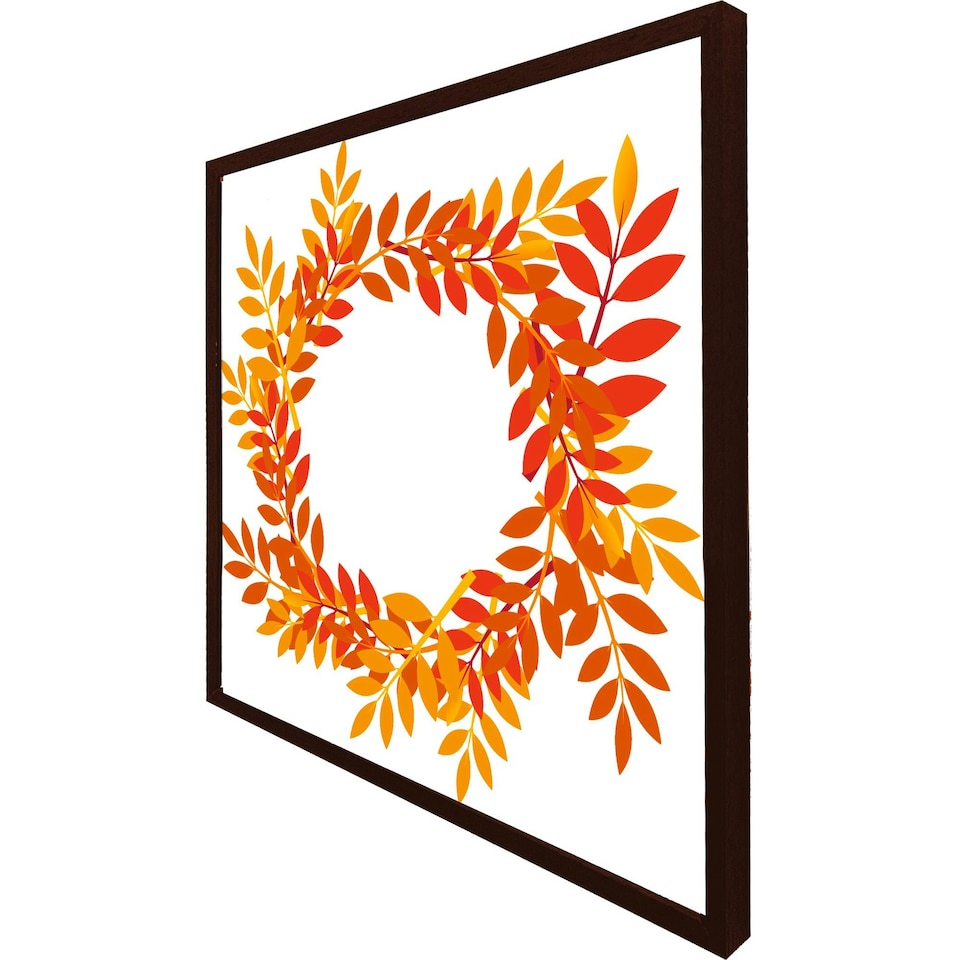 image 1 of Orange & red autumn leaves (Picture Frame) Black | XS