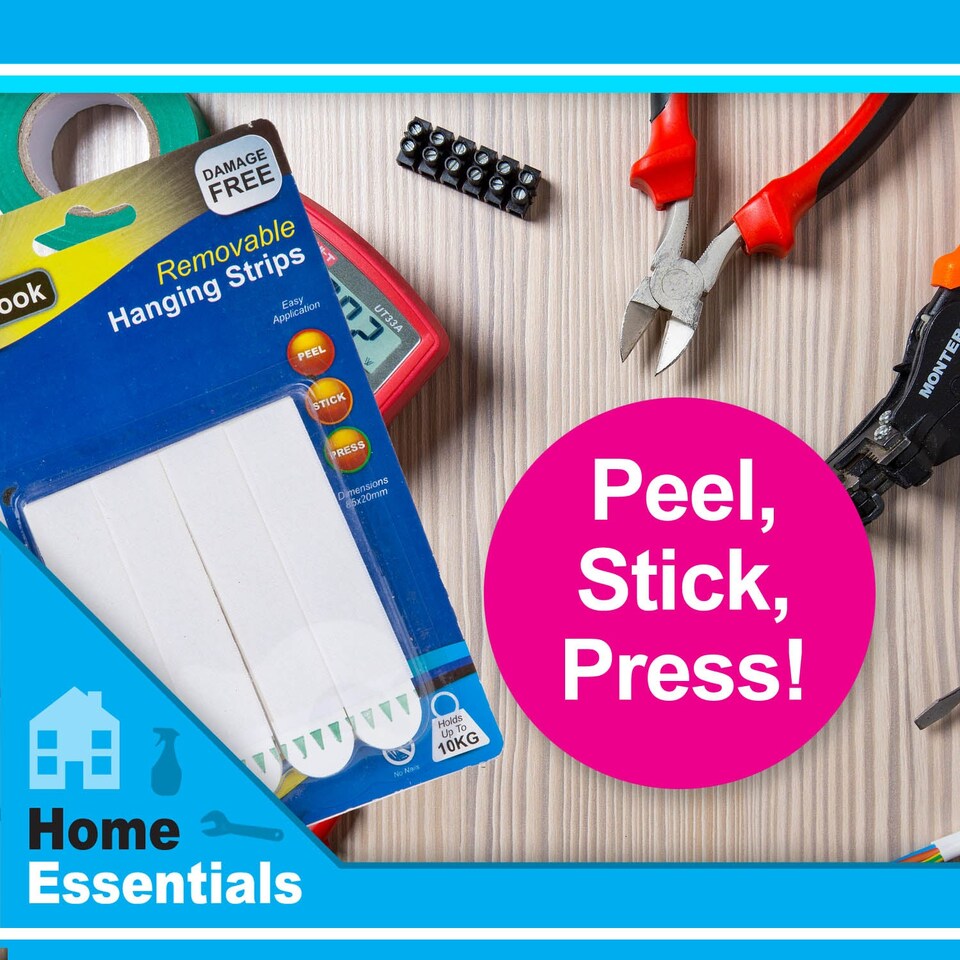 image 1 of VFM e-Store Removable Picture Hanging Hooks, Pack of 4 - Damage-Free Hanging Solution