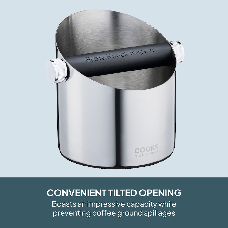 image 1 of Cooks Professional Steel Espresso Knock Box - Coffee Grounds Bin