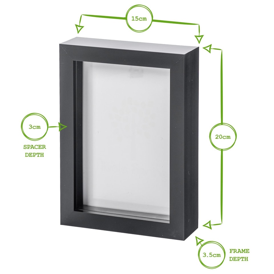 image 1 of Nicola Spring 5 x 7" Photo Frame - White - 3D Photo Frame Picture Frame Box Portrait Display Case (20 x 15cm)