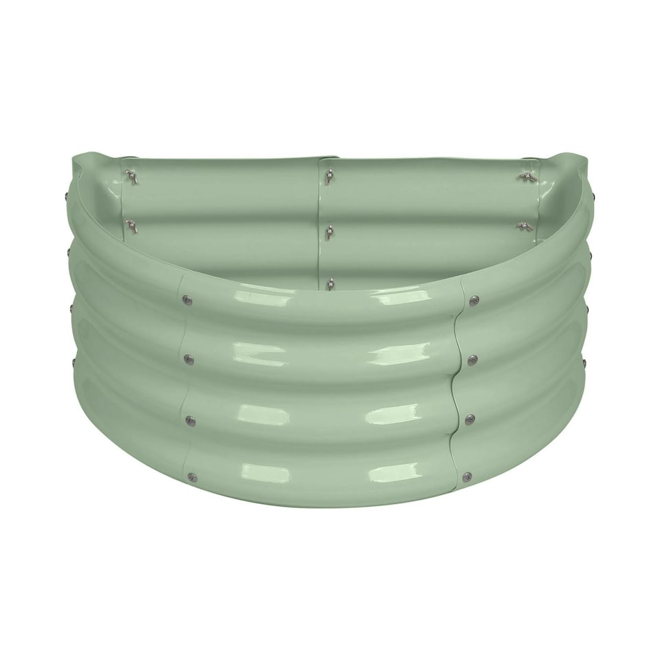 image 1 of Harbour Housewares Semicircular Steel Raised Bed - 60cm x 30cm - Green Green