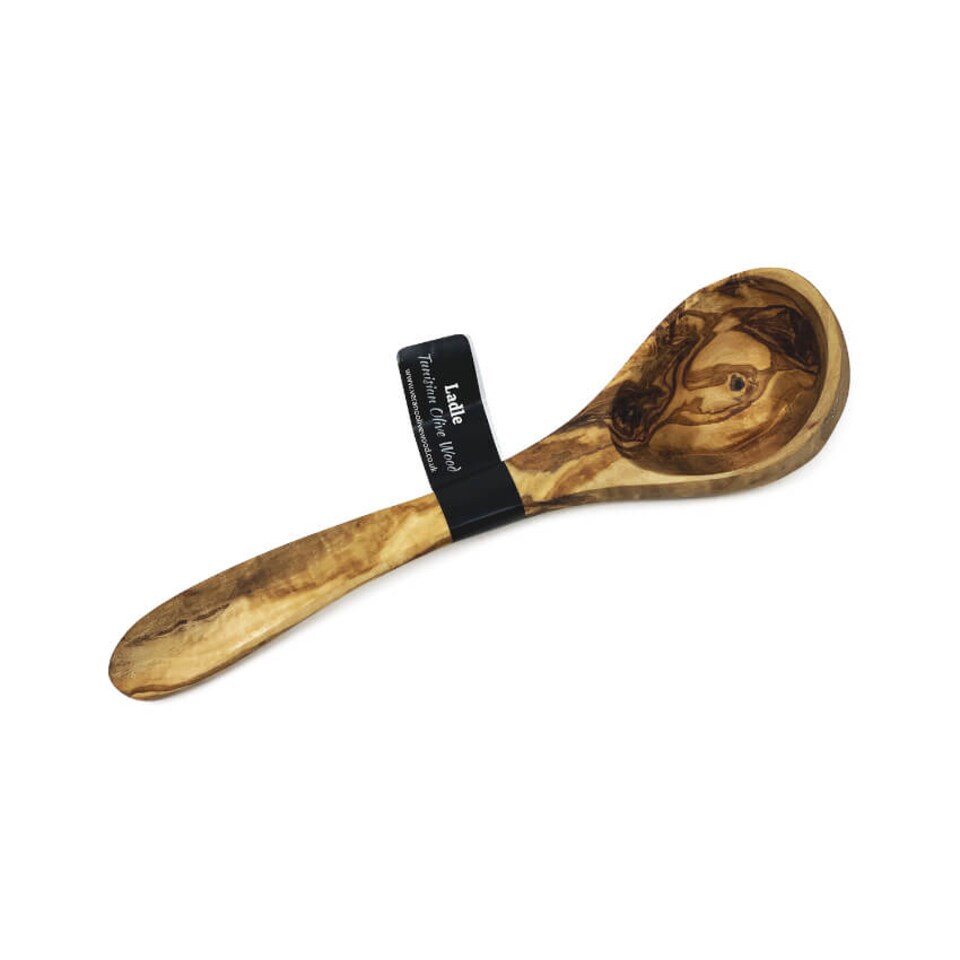 image 1 of Verano Spanish Ceramics Olive Wood Cookware Ladle - 25cm