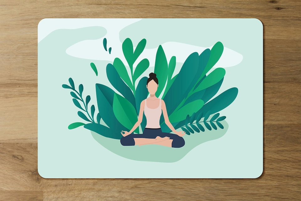 image 1 of Woman Meditating (Placemat & Coaster Set)