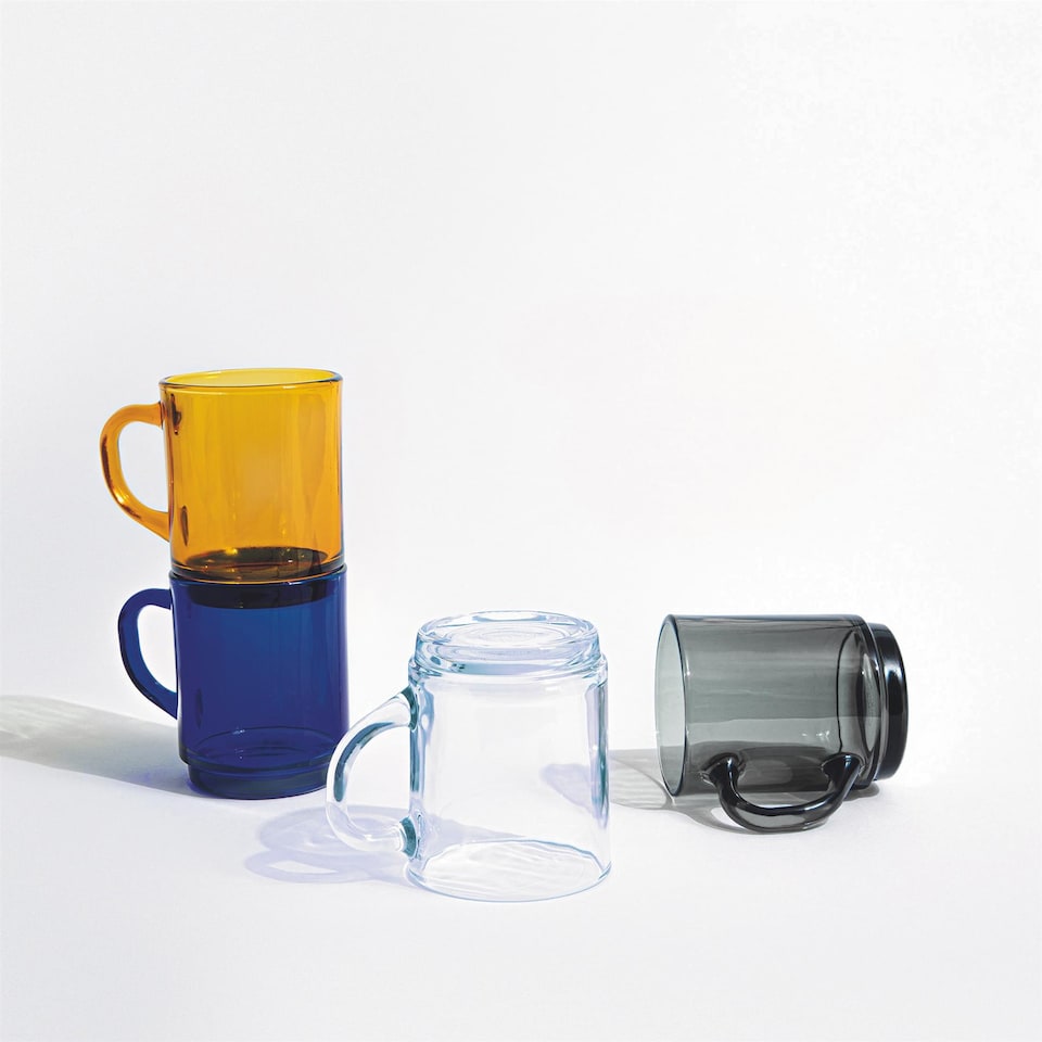 image 1 of Duralex Versailles Glass Coffee Mugs - 260ml - Marine - Pack of 6 | Blue | Marine