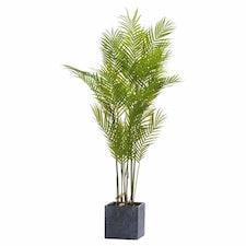 Large Paradise Potted Palm Artificial Plant - Plastic - L100 x W100 x H130 cm - Green