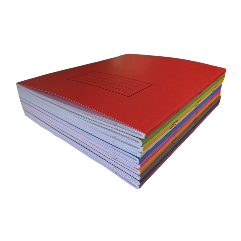 image 1 of Pack of 10 Janrax 9x7" Purple 80 Pages Feint and Ruled Exercise Books
