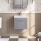 image 4 of Balterley Swynnerton Traditional 1 Drawer Wall Hung Vanity Unit with Thin Edge Basin, Satin Grey, 500mm