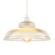 image 2 of Classic American Diner Clear Ribbed Glass Ceiling Pendant Light Shade Clear