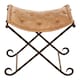 image 3 of Interiors by Premier Light brown Leather And Iron Stool Brown