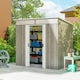 image 2 of Outsunny 6.5x4FT Garden Shed Lockable Metal Tool Shed Light Grey Wood Effect 