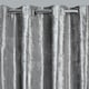 image 2 of OHS Luxury Soft Crushed Velvet Lined Eyelet Curtains, 46x54" - Silver